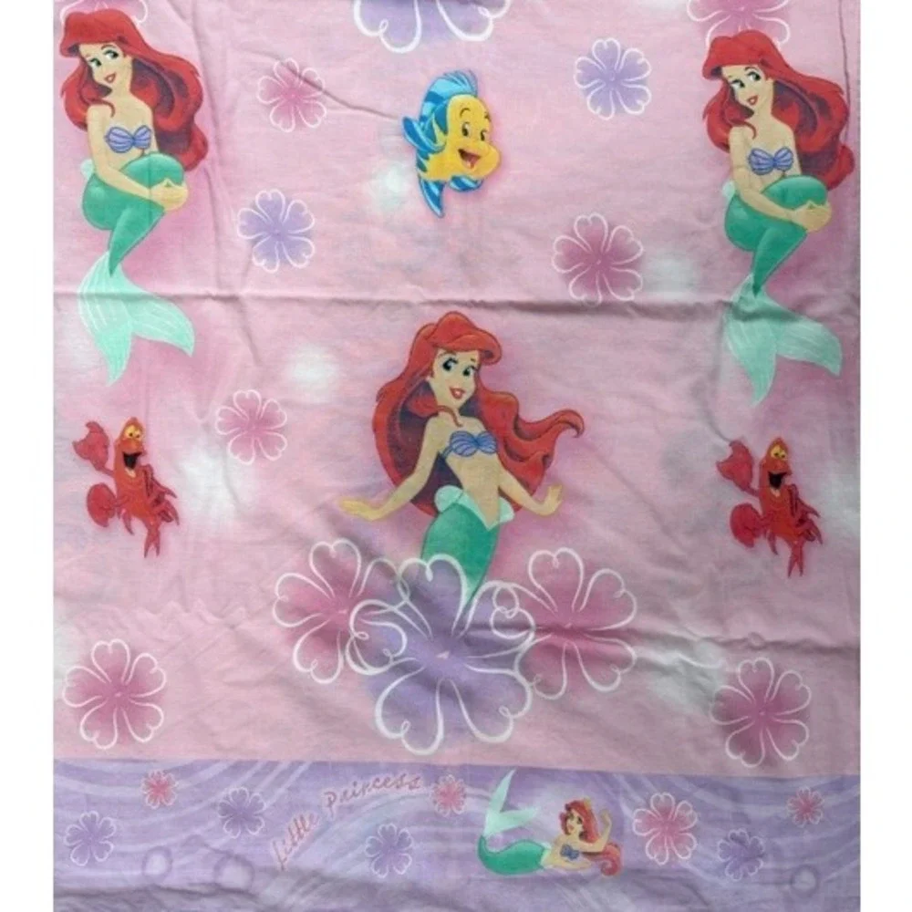Pink Little Mermaid Twin Flat Sheet Ariel Disney